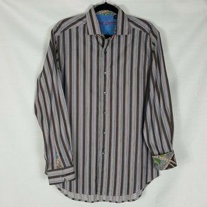 ROBERT GRAHAM Contrast Flip Cuff Striped Shirt